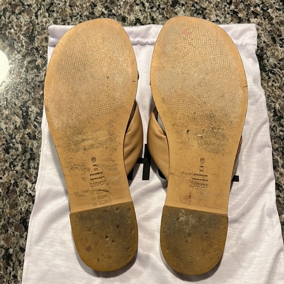 NIB Schutz Fairy Puffer Honey Beige Leather Nude Flat Sandals Slide 9 SOLD OUT! - Picture 11 of 12